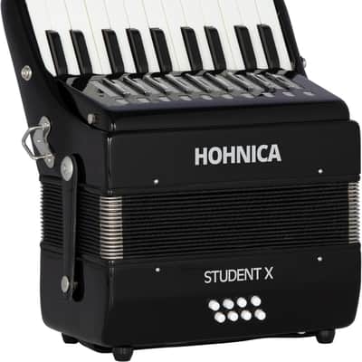 Hohnica 8 Bass Student X Piano Accordion - Black (STUX) image 6