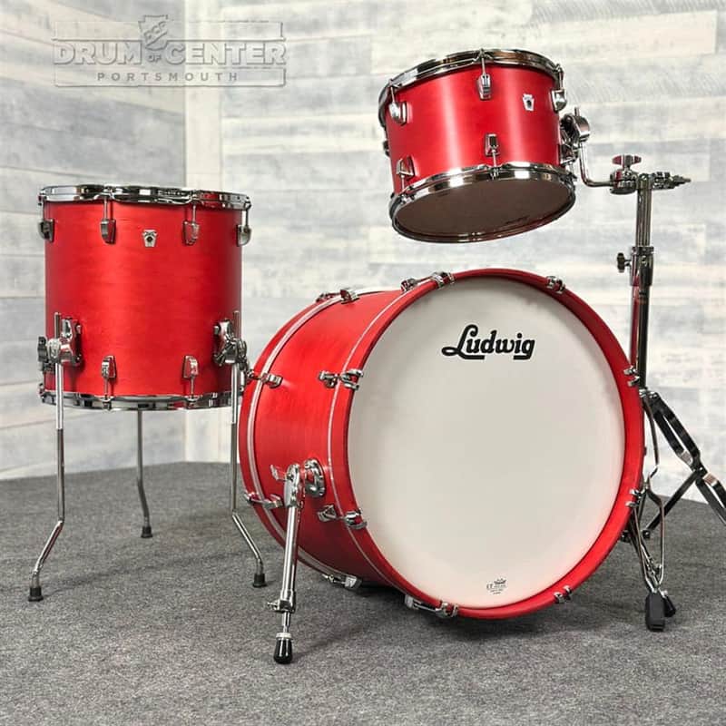 Ludwig Neusonic Downbeat 3pc Drum Set Satin Diablo Red image 1