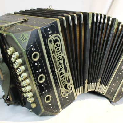 5766 - Black Decorated Chemnitzer Concertina LM 26/22 image 1