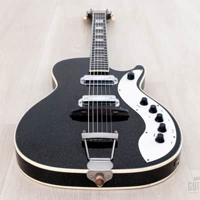 1960 Silvertone Stratotone Jupiter 1423 Vintage Guitar by Harmony USA w/ DeArmond Gold Foils, Case image 13