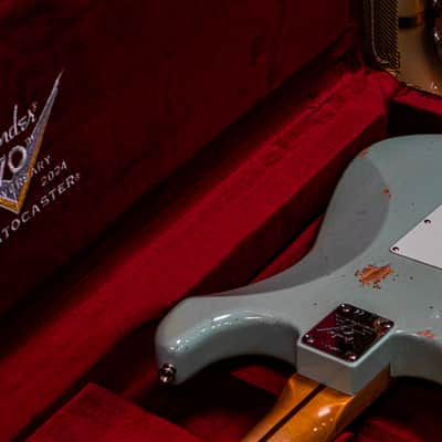 Fender CS 70th Anniversary 1954 Strat Relic 1-P QMN SFA Limited Fat 2025 - Super-Faded Aged Surf Green image 23