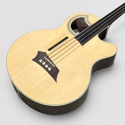 Warwick Rockbass Alien Deluxe 4 String Fretless Acoustic Electric Bass Guitar - Natural image 7