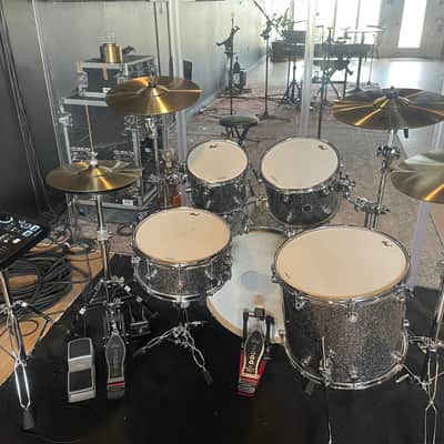 DW DWe Acoustic/Electronic Convertible 10/12/16/22/6.5x14" 5pc Drum Kit with Electronic Cymbals & Hardware 2023 - Present - White Marine Pearl image 4