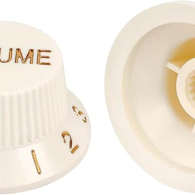 18-Spline Electric Guitar Control Knobs 2 Tone and 1 Volume Knobs Metric 6mm (15/64") Speed Knobs Top Hat for Squier Strat ST Electric Guitars Pack of 3 JT/XN-04 Vintage White image 5