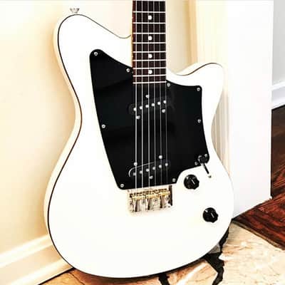 Swope Biscayne Double Slant Pickups "White Sand" finish w/ Black Bakelite Guard 7lbs 0.6oz (Authorized Dealer) image 8