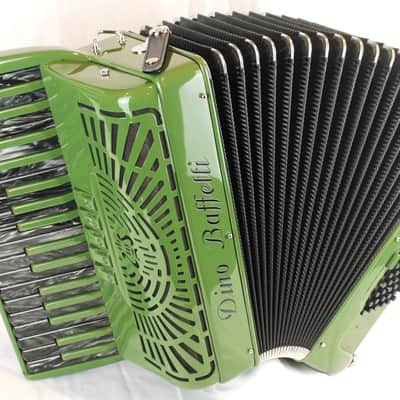 NEW Army Green Dino Baffetti Studio II Piano Accordion LMM 34 72 image 1
