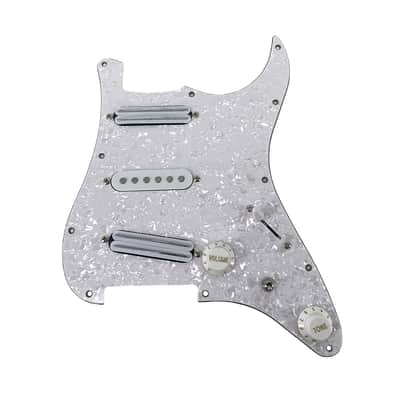 Stratocaster Style Loaded SSS Guitar Pickguard and Pickup, Pearl White image 1