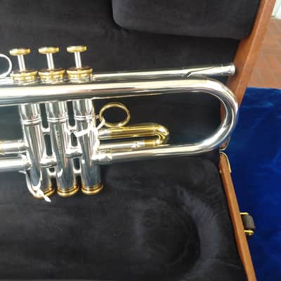 New Carol Brass CTR-5000L-GST-Bb-SRL Mariachi Model Bb Trumpet - Silver Plate/Gold Lacquer with Case image 5