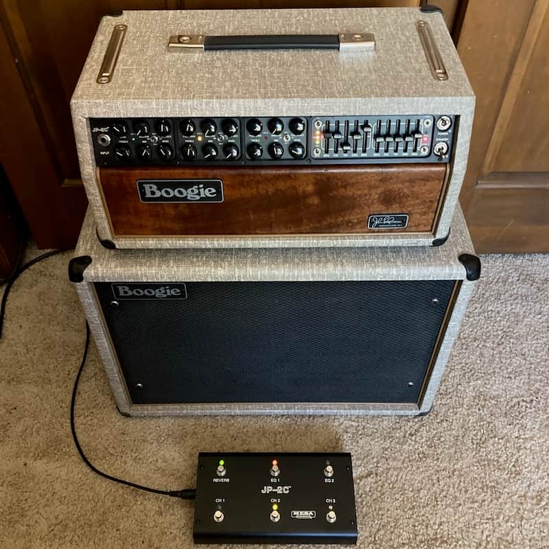 CUSTOM Finished Mesa Boogie JP-2C John Petrucci Signature 3-Channel 100-Watt Guitar Amp Head and Matching 1x12 WideBody Cab 2018 - Custom Fawn Slub Bronco image 1