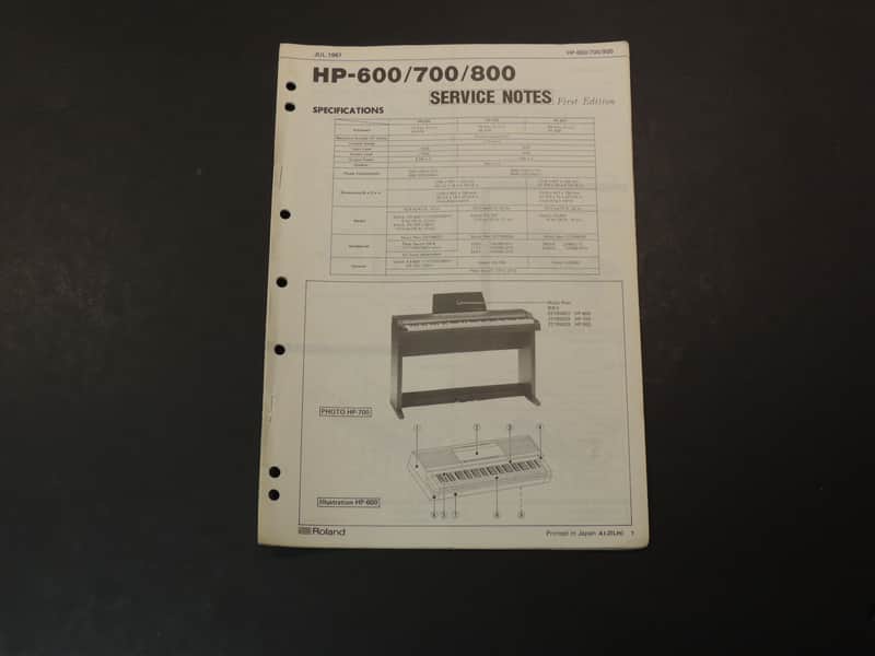 Roland HP-600/700/800 Service Notes  / Manual [Three Wave Music] image 1