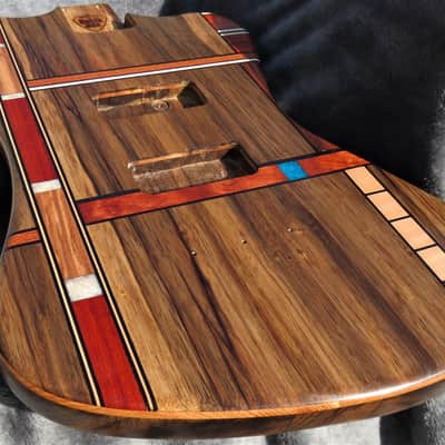 Babik Custom Thunderbird/Fenderbird style body, Art Deco, Black Limba, Handmade image 9