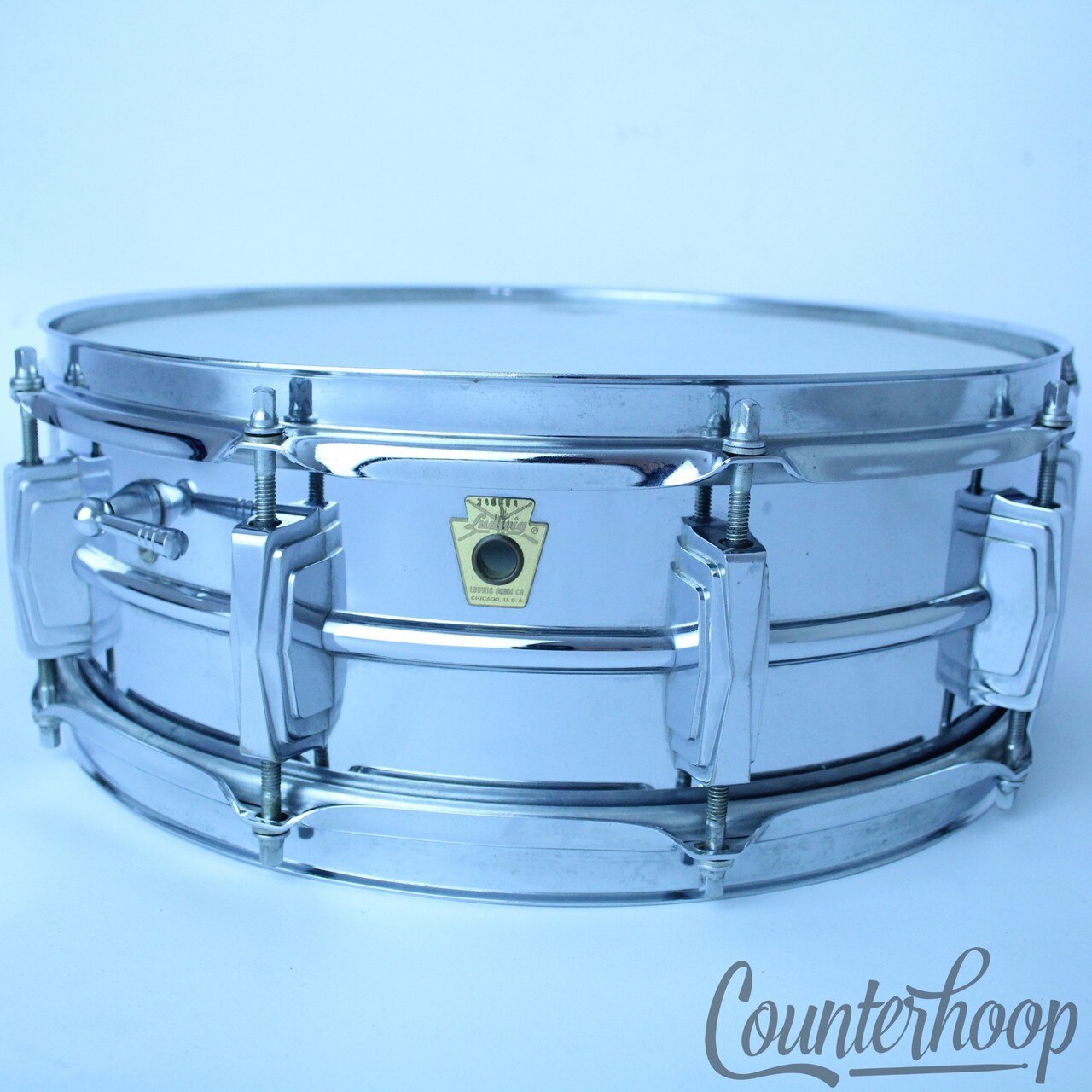 Ludwig Supraphonic 14x5"Snare Drum Vintage 60s Keystone Badge 10Lug Chicago USA — main photograph