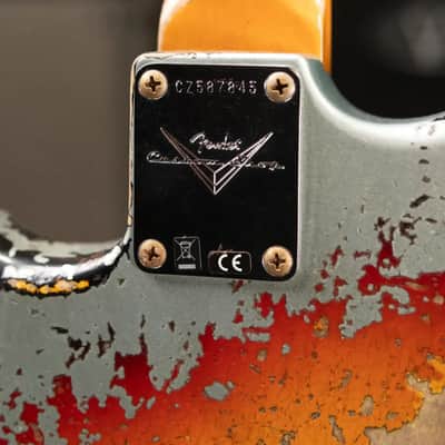 Fender Custom Shop 1965 Stratocaster Super Heavy Relic Electric Guitar - Super Faded Aged Firemist Silver over 3-Color Sunburst with Hardshell Case image 16