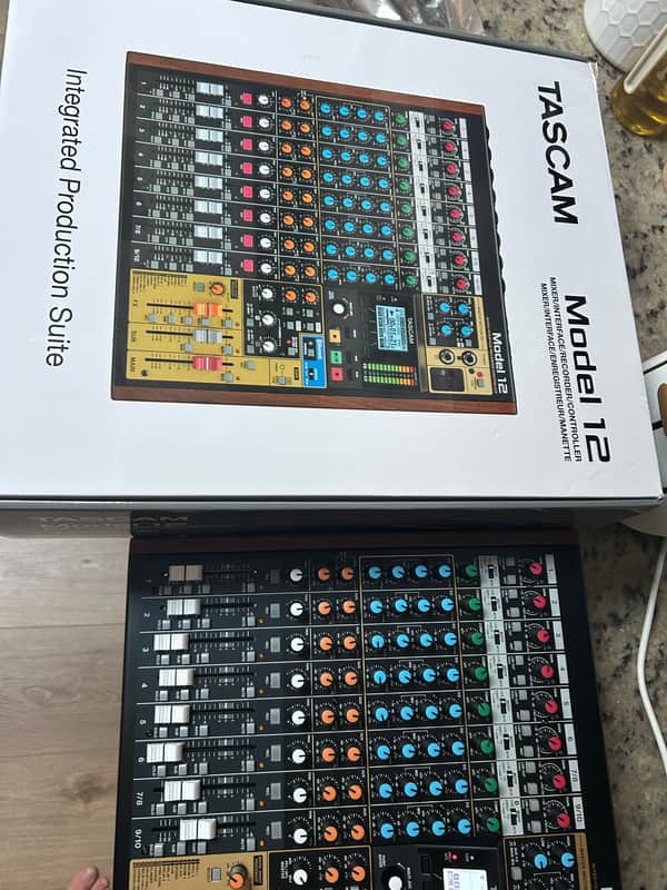 TASCAM Model 12 Multitrack Recorder / Mixer / USB Interface 2020 - Present - Black with Wood Cheeks image 1