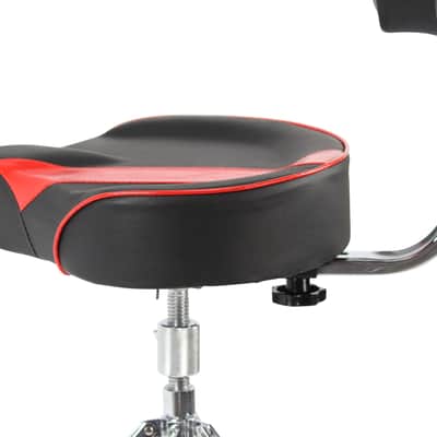 GRIFFIN Drum Throne with Backrest Support (Swivel ProROCK Series) – Saddle Seat Biker-Style Padded Percussion Chair, Height Adjustable for Drummers & Musicians image 7