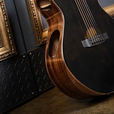 Cort MODERNBLACK Masterpiece Series Modern Concert Body Solid European Sitka Spruce Top Walnut Reinforced Mahogany Neck 6-String Acoustic-Electric Guitar w/Hard Case image 17
