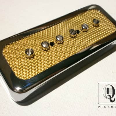 FOIL P90 Soap Bar Pickup Q Custom Shop Gold Chrome Electric Guitar Fits Gibson by Q pickups LP SG image 1