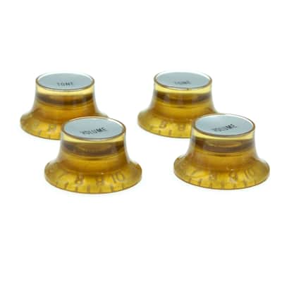 Replica Gold Silver Reflector Knobs | Set of 4 | Perfect for reissue & vintage guitars image 2
