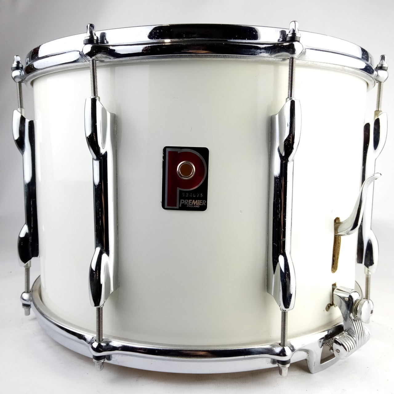 Premier 10x14"Marching Snare Drum Parallel Throw White 3Ply Birch Die-Cast Rims — main photograph