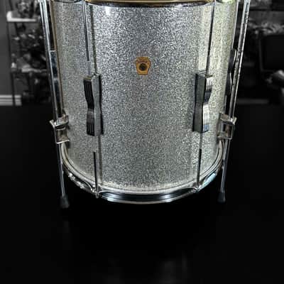 Ludwig No. 996-1 Club Date Outfit Drum Set (8x12"/14x14"/14x20") w/ Keystone Badges 1967 - Silver Sparkle image 9