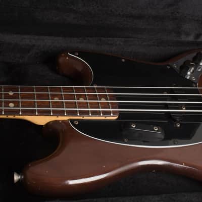 Fender  Mustang Solid Body Electric Bass Guitar (1975), ser. #551821, black tolex hard shell case. image 13