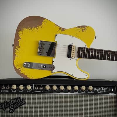 Fender Custom Shop 1964 HS Tele Heavy Relic Grafitti Yellow, Aus Erstbesitz! Custom Color, SD Neck Humbucker uvm. 2021 - Grafitti Yellow Relic image 22