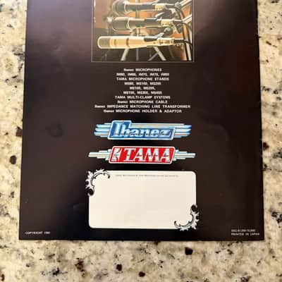 Ibanez Microphones and Tama Mike stands catalog brochure 1981 IM60 IM69 IM80 image 6