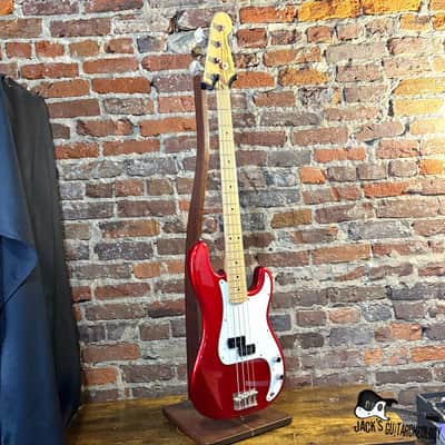 Fender P-Bass *MIJ* Electric Bass w/GB (1990s - Candy Apple Red) image 12
