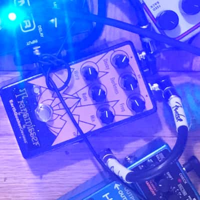 EarthQuaker Devices Transmisser Resonant Reverberator 2017 Black Sparkle / Paste Purple Print image 2