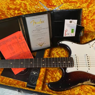 NEW! Fender Custom Shop Custom Deluxe Stratocaster Heavy Relic - Ash Body - 3-Tone Sunburst Sparkle - Matching Peg Head - Authorized Dealer - 7.9 lbs - G05871 image 16