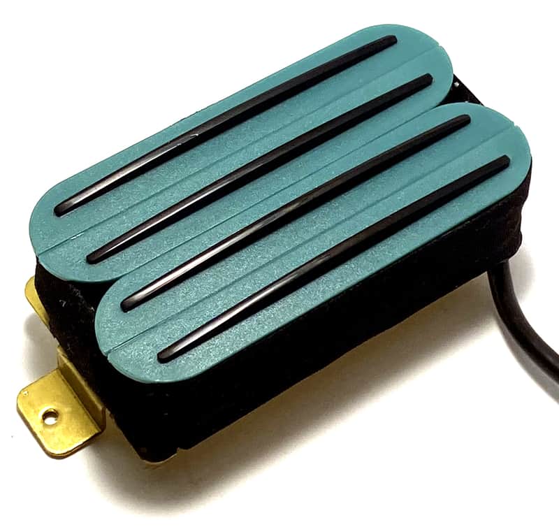 DFG Quad Rails Humbucker, Hot Four Blade Passive 23K Pickup for Bridge or Neck Use ~ Teal with Black Rails image 1