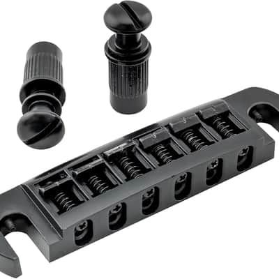 52.5mm (2-1/16 inch) String Spacing Tune-o-matic Pigtail Style Adjustable Wraparound Bridge Tailpiece for Epiphone Les Paul SG Style Electric Guitar, Black image 3