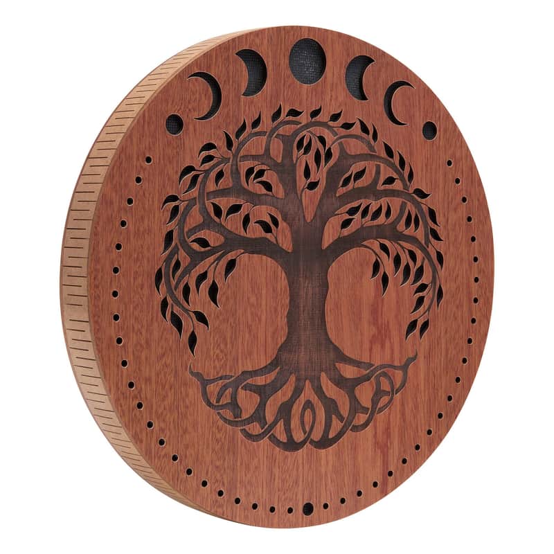MEINL Sonic Energy 12" Rain Disk, Stream Sound, Moon Phases & Tree of Life Carving image 1