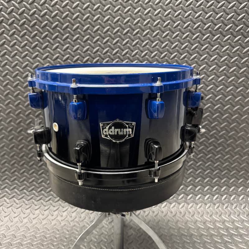 ddrum Dominio 13” x 7” Maple Snare Drum Black / Blue fade Die Cast Hoops image 1