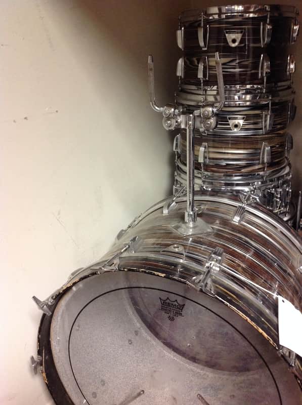 Ludwig 70's vintage 5-piece drum set cowsills swirl image 1