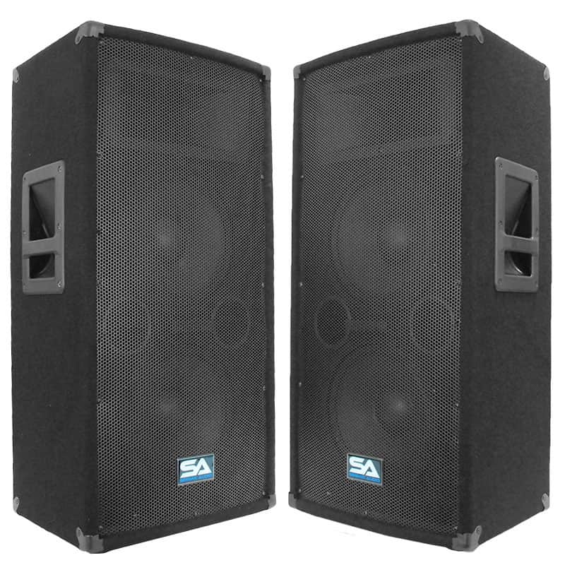 Pair Dual 10" PA DJ Speakers 600 Watts ~Pro Audio Band image 1