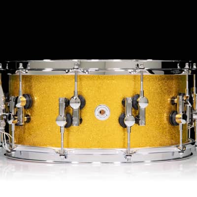 Sonor SQ2 14x6.5 Vintage Maple - Gold Sparkle Chrome Dual Lugs image 4