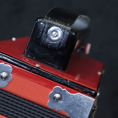 Gagné & Frère 1-Row 2-Bass 10-Treble Button "D" Red & Black Diatonic Accordion image 24