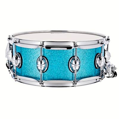 Premier Genista Classic 14 Inch x 5.5 Inch Snare Drum l Aqua Sparkle Finish l Model PGB1455SAQX image 2