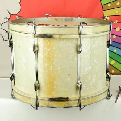 1960's Premier Bass Drum, White Marine Pearl, Pre-International Metric  Size image 5