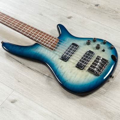 Ibanez SR Standard SR405EQM 5-String Bass, Quilted Maple Top, Stained Cosmic Blue Starburst image 1