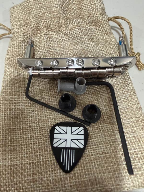 Offset UK 9.5” Stainless Steel with Nickel Plated Brass Saddles - Nickel Jazzmaster Jaguar Mustang image 1