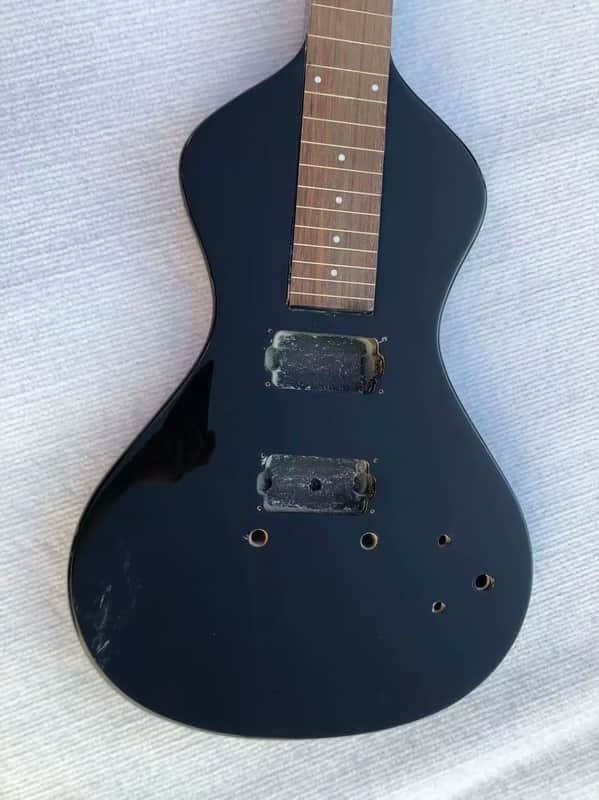 Black Hawaiian Slide Electric Guitar Semi Finished Kit, 22 Frets image 1