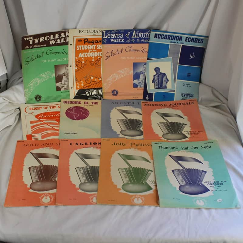 Lot of 12 Used Vintage Accordion Sheets - Waltzes From O. Pagani image 1