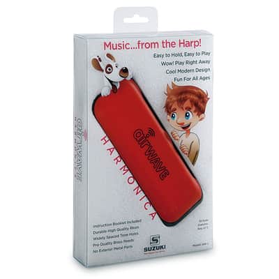 Suzuki Airwave Harmonica Easy-to-Hold Easy-to-Play Standard 10-Hole Diatonic Key of C Harmonica RED w/incl Instruction Booklet Pro-Quality Brass Reeds Super-Comfortable Resin Formed Body ALL AGES image 3