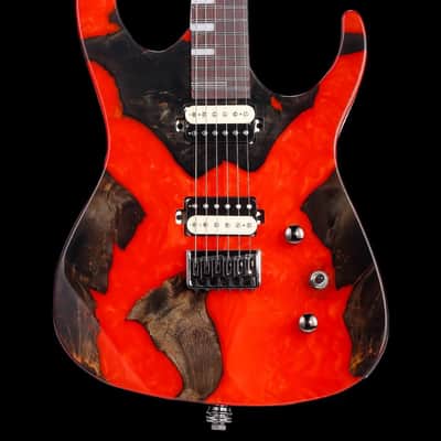 Electric Guitar Hurricane Mahogany Body, Roasted Maple Neck, Rosewood Fretboard, Locking Tuners, Rounded Frets, Case(Red Deluxe) image 2