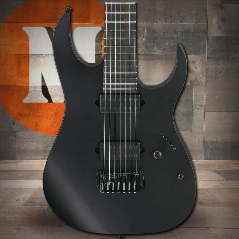 Ibanez RG Iron Label 6 String Electric Guitar - Black Flat (RGIXL7BKF) image 1