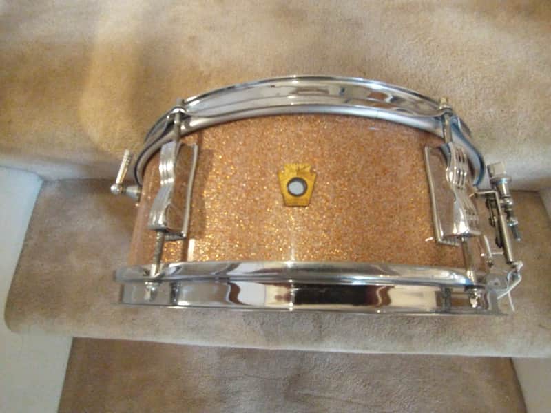 Ludwig Vintage pioneer pink champagne sparkle snare drum 1960s keystone badge outstanding! image 1