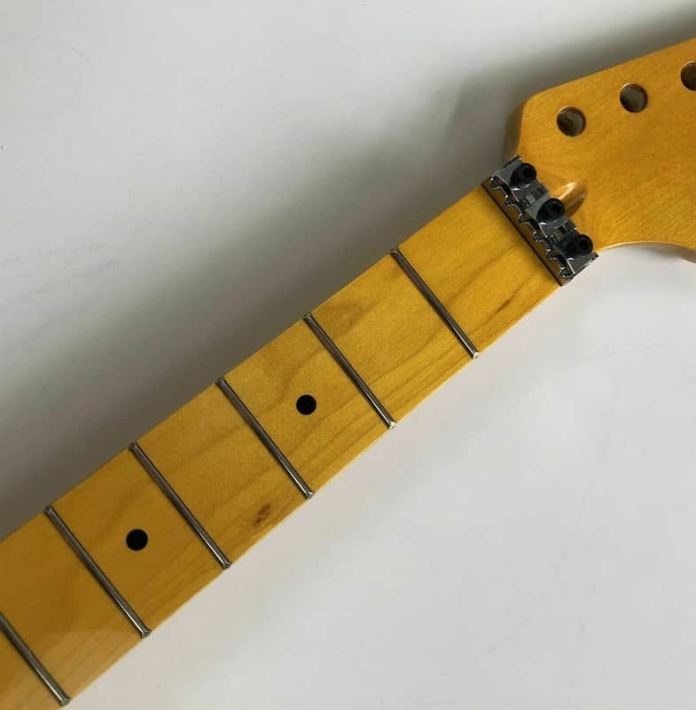 24 Frets Fingerboard Guitar Strat Style Maple Neck in Yellow Gloss Finish image 1