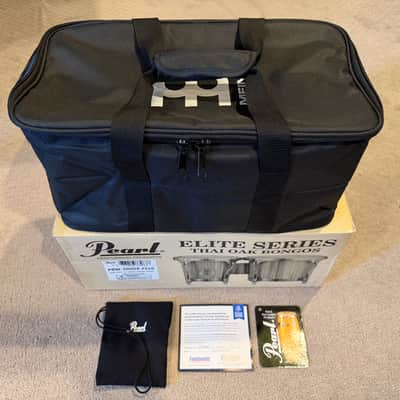 Pearl PBW300DX/510 Elite 7 / 9" Oak Bongos 2010s - Caramel Brown image 3